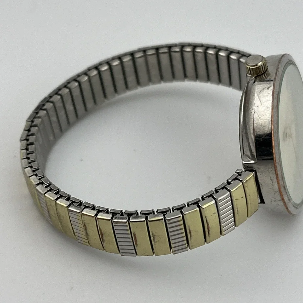 Women's‎ Two Tone 32mm Stretch Band Watch- New Battery